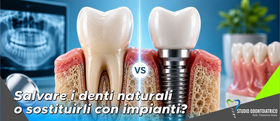 Salvare i denti naturali o sostituirli con impianti? La filosofia del nostro studio odontoiatrico: prima i tuoi denti, poi tutto il resto